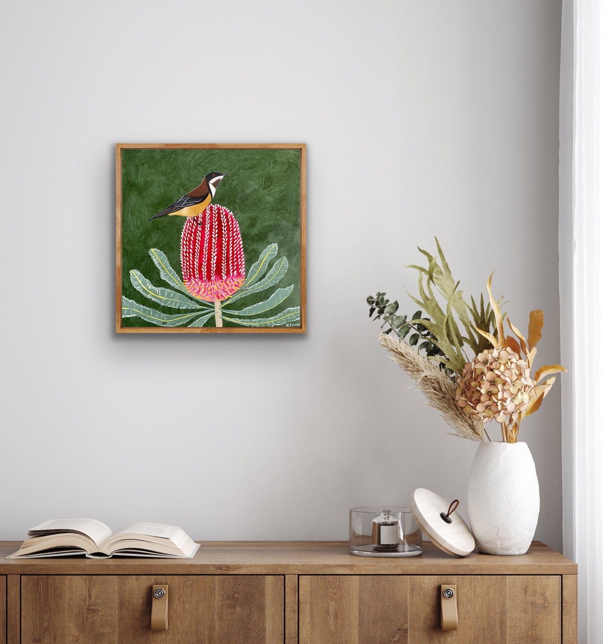 Honeyeater and Banksia