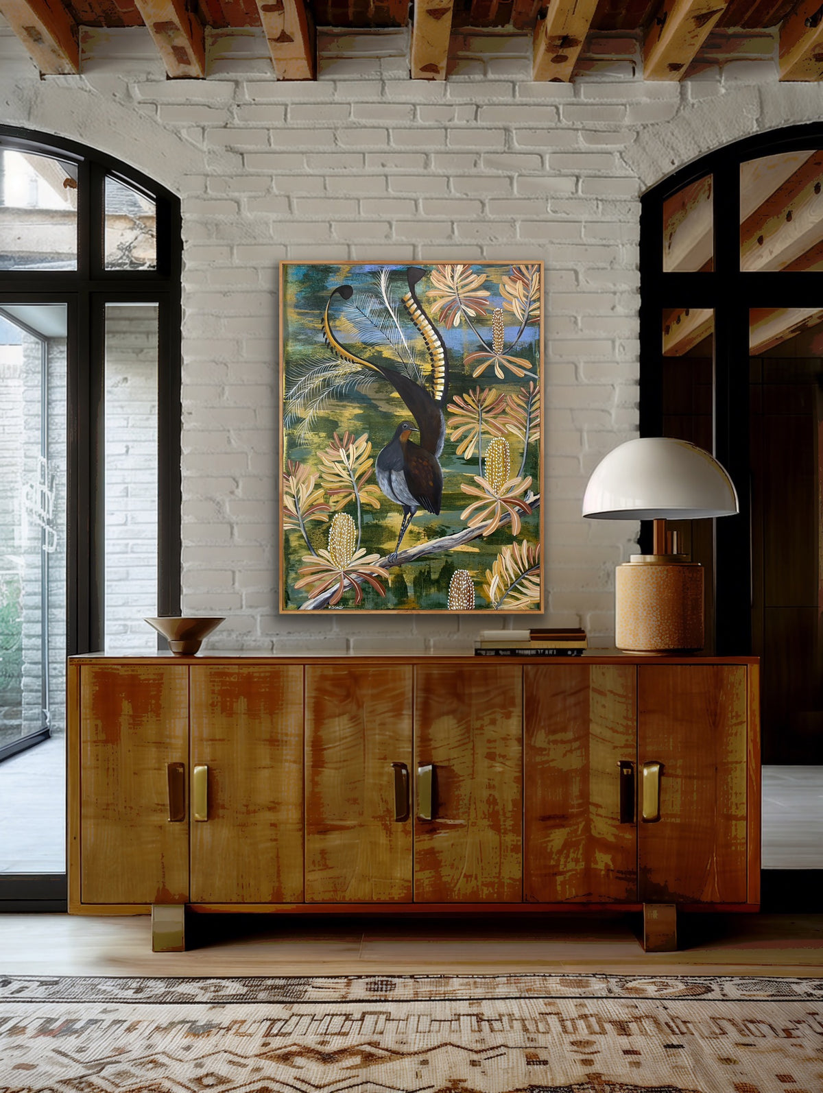 Lyrebird in the Banksia