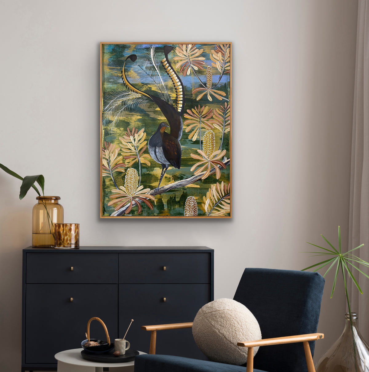 Lyrebird in the Banksia