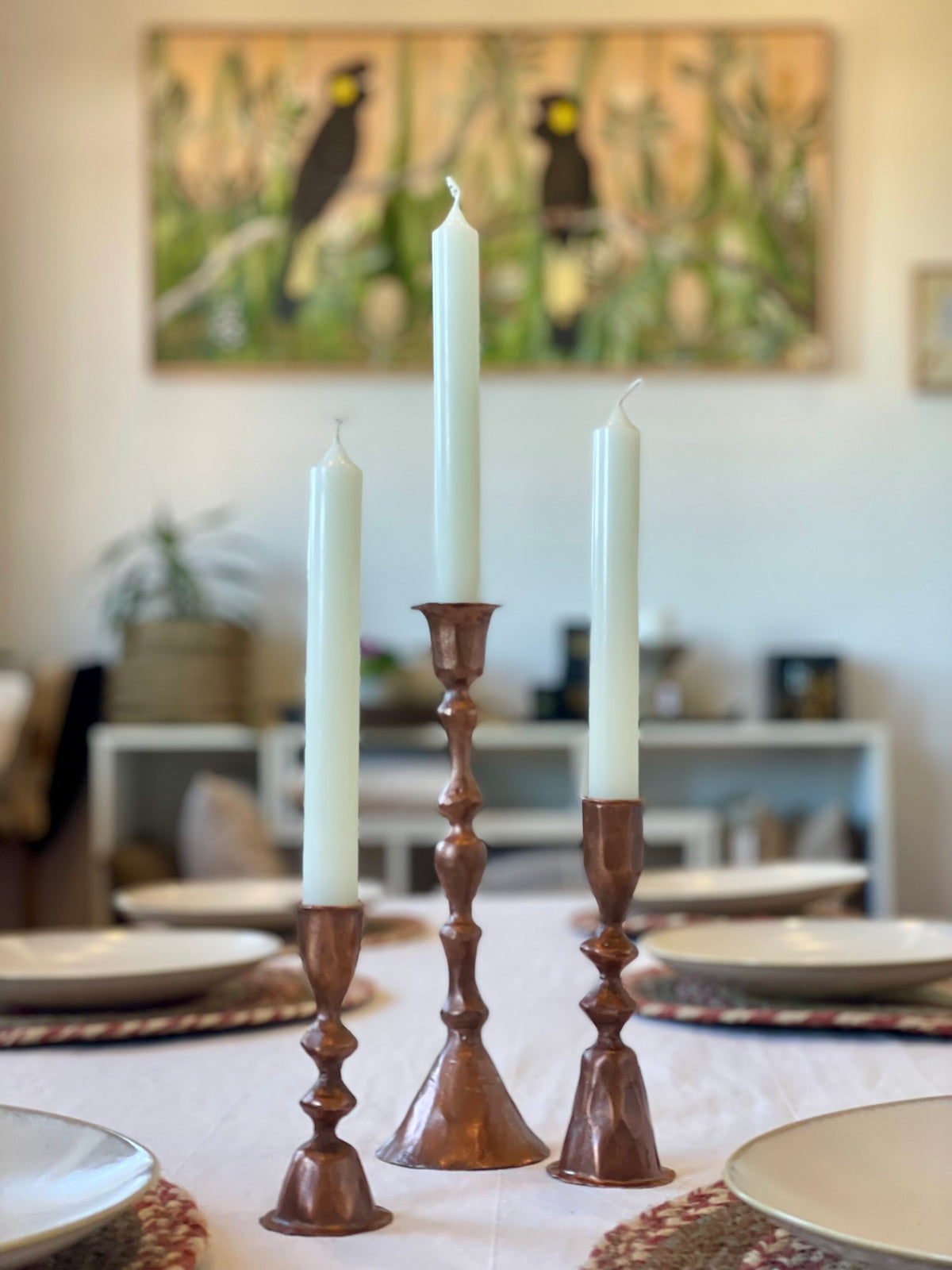 Copper Diamond Candleholder