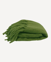 Fringed Sage Green Throw