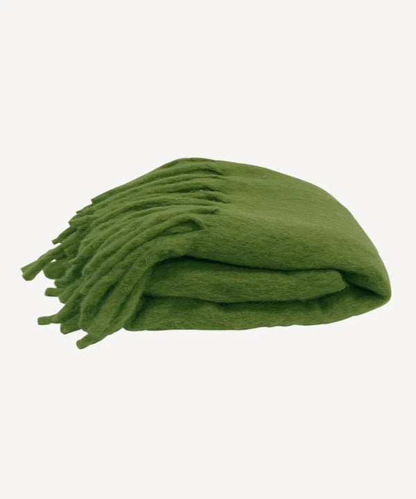 Fringed Sage Green Throw