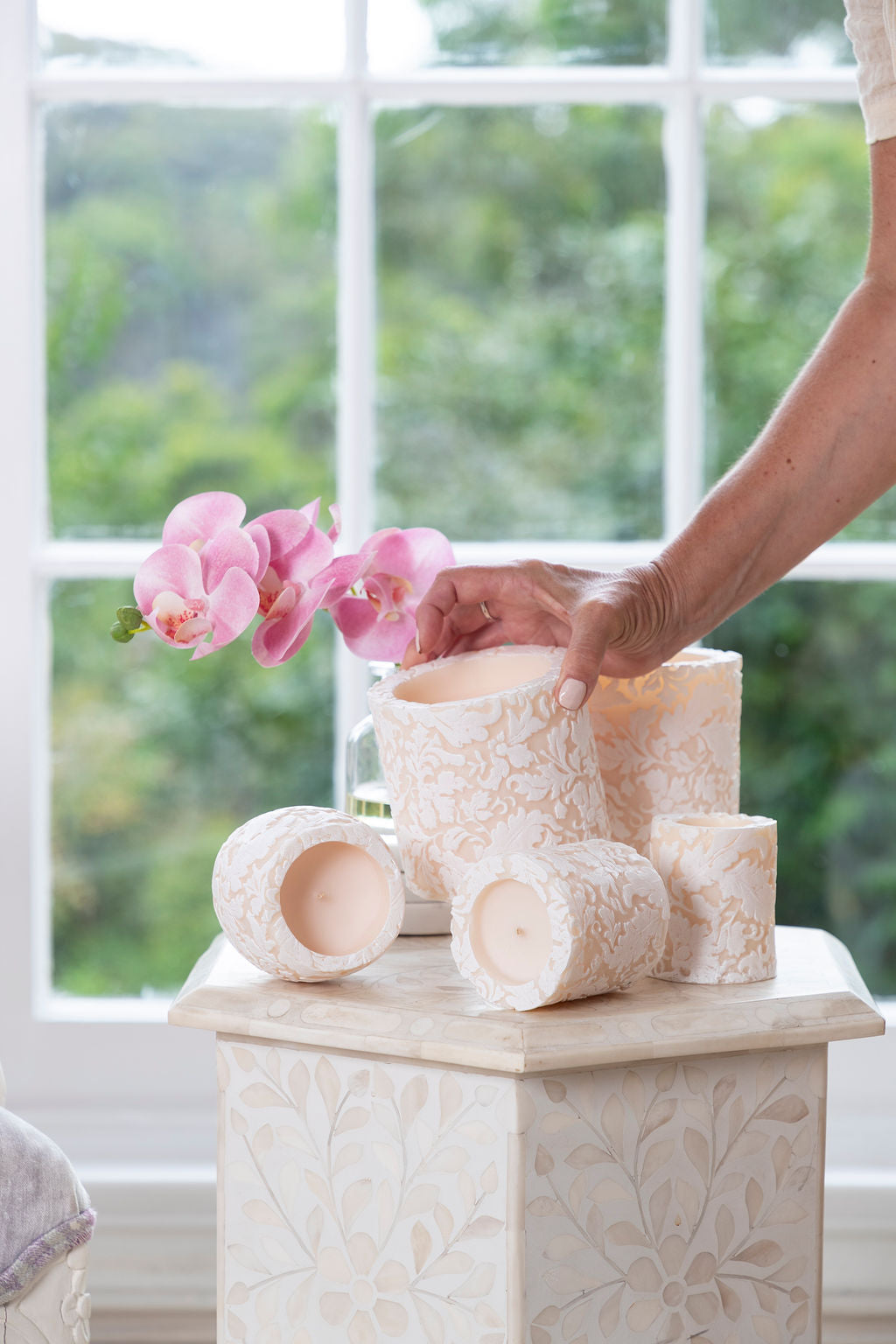 Natural Light - Ivory Damask