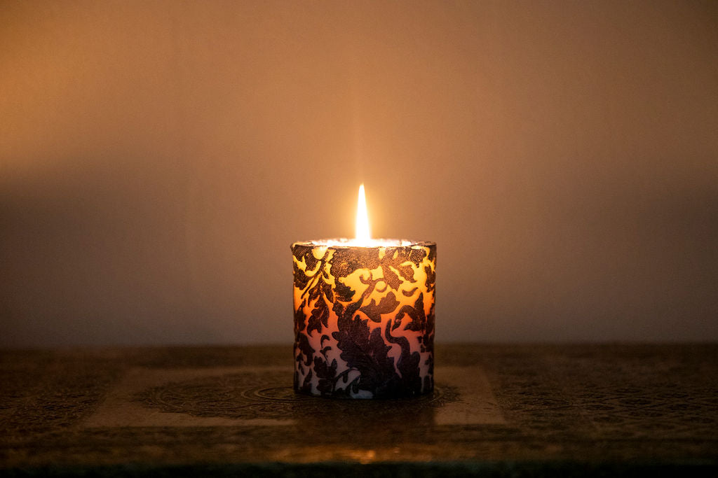 Natural Light - Indigo Damask