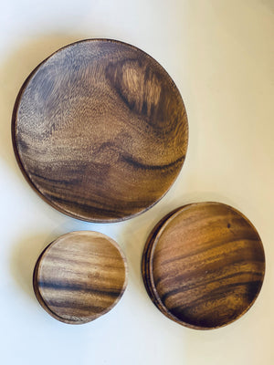 Acacia Wood Candle Plate