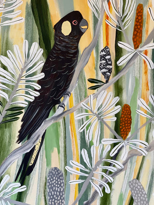 Black Cockatoos at Dawn Commission