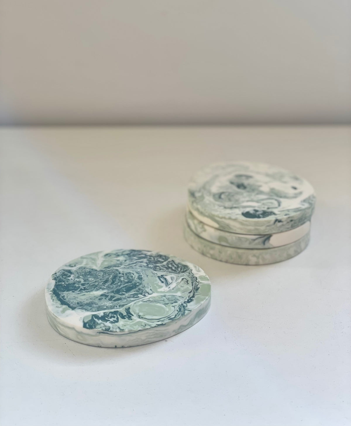 Wesley resin coaster sage