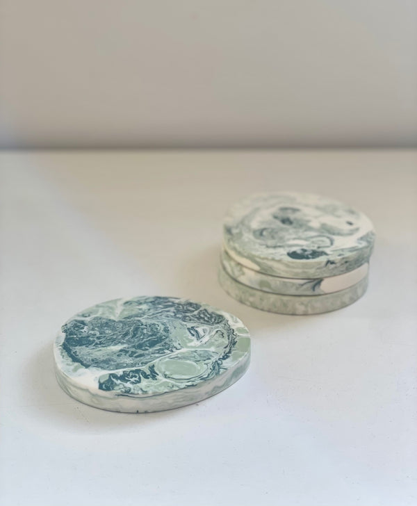 Wesley resin coaster sage