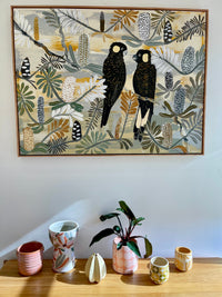 Black Cockatoos in the Banksia - Late Summer- Commission