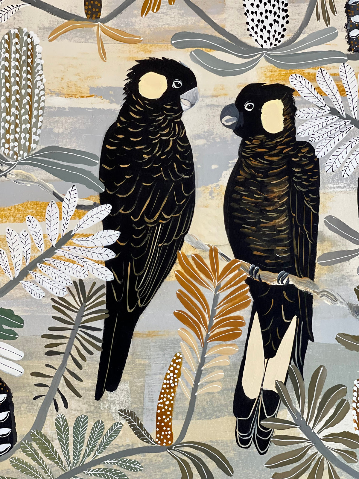 Black Cockatoos in the Banksia - Late Summer- Commission