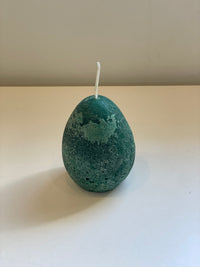 Textured Egg Candle Forest Green