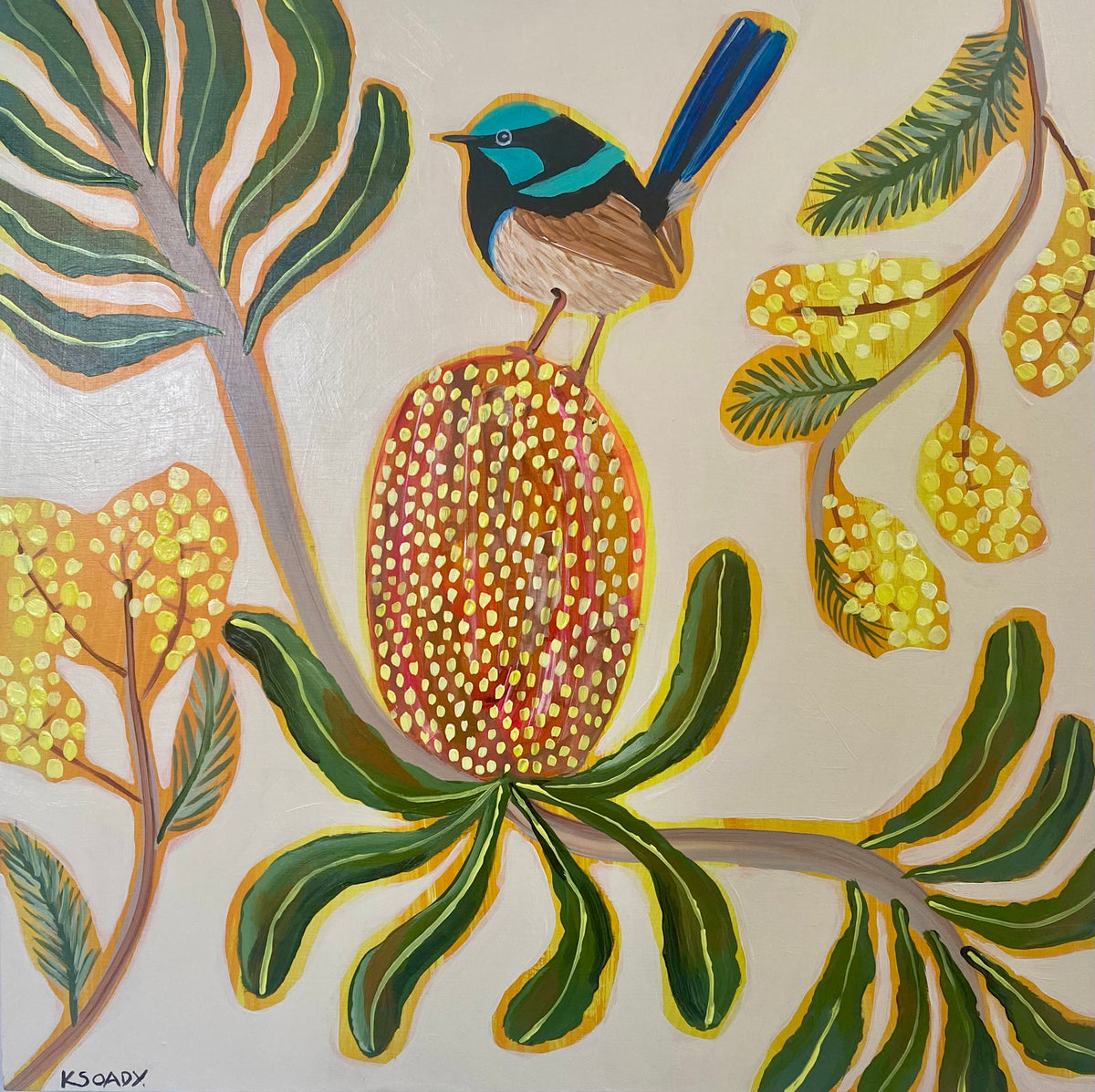 Fairy wren and Natives #1