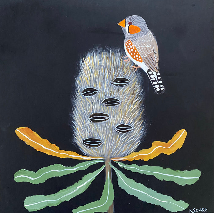 Banksia & Zebra Finch #1