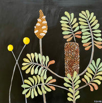 Banksia Harmony: Flower, pod and Billy Buttons