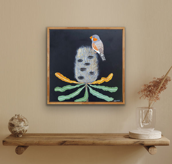 Banksia & Zebra Finch #1