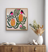 Pink Robins and Banksias