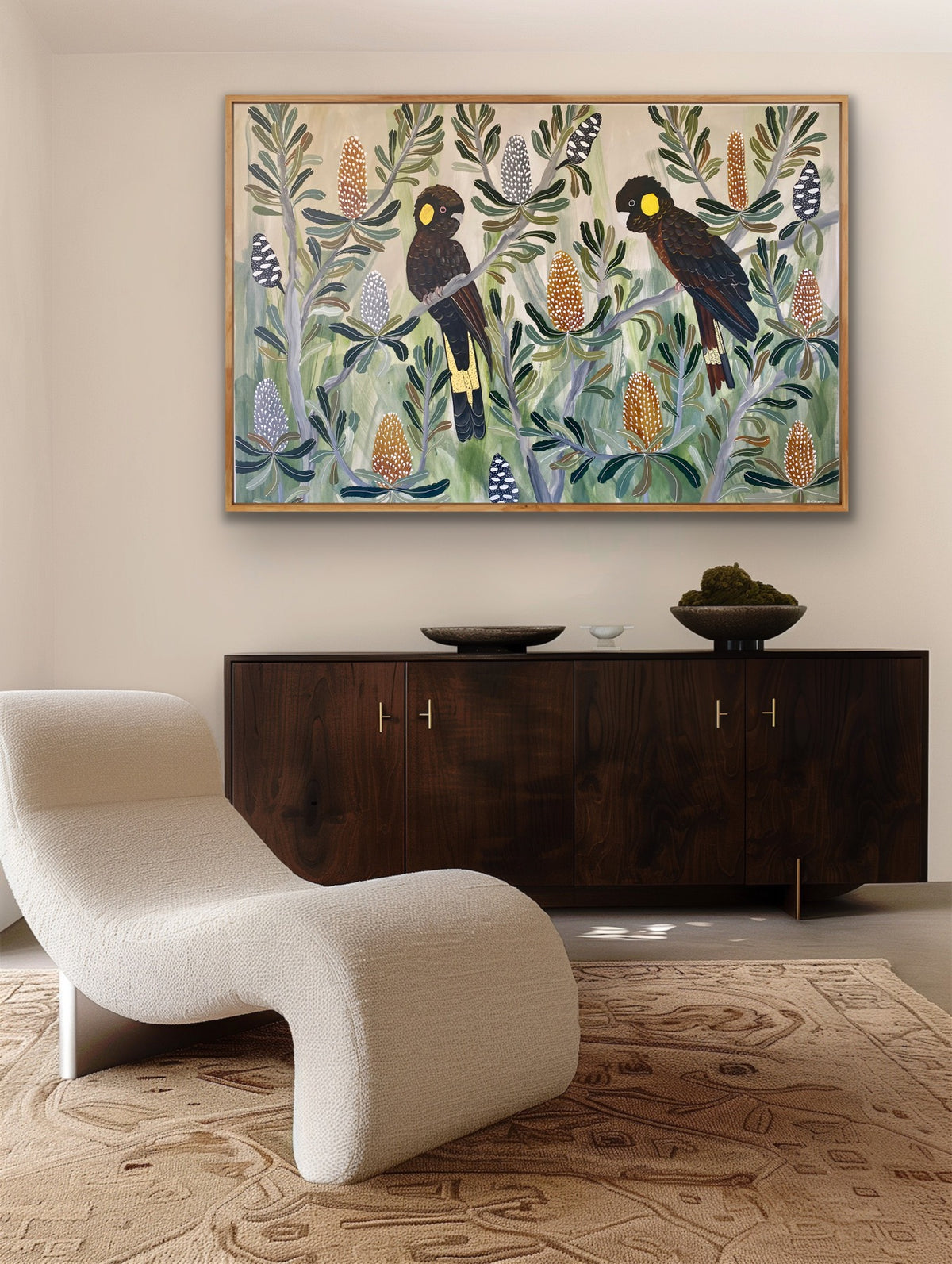 Black Cockatoos in the Banksia #6