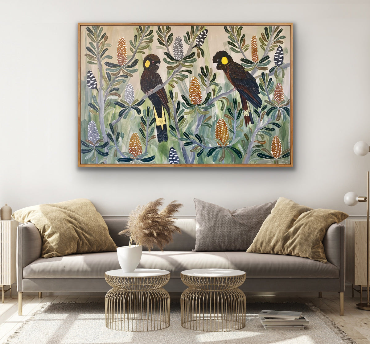 Black Cockatoos in the Banksia #6