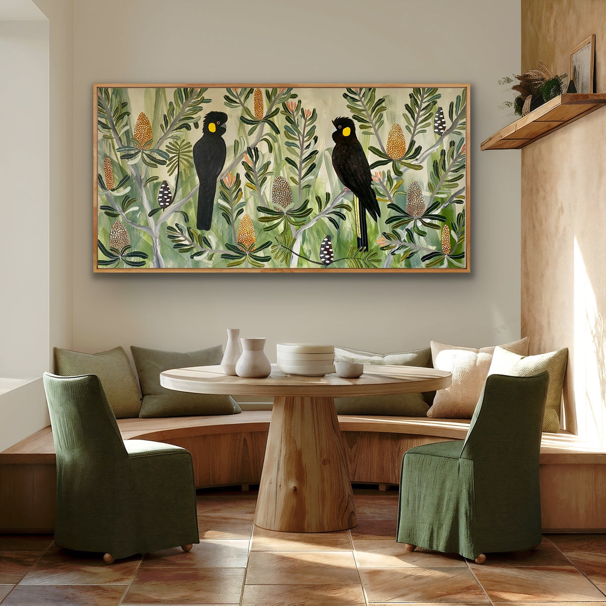 Black Cockatoos in the Banksia #7