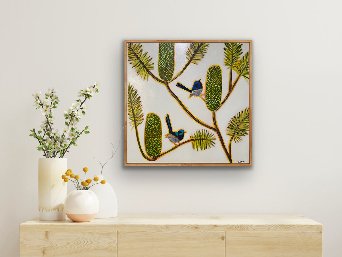 Fairy Wrens and Banksia #1