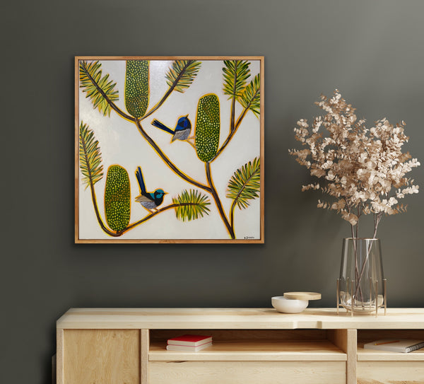 Fairy Wrens and Banksia #1