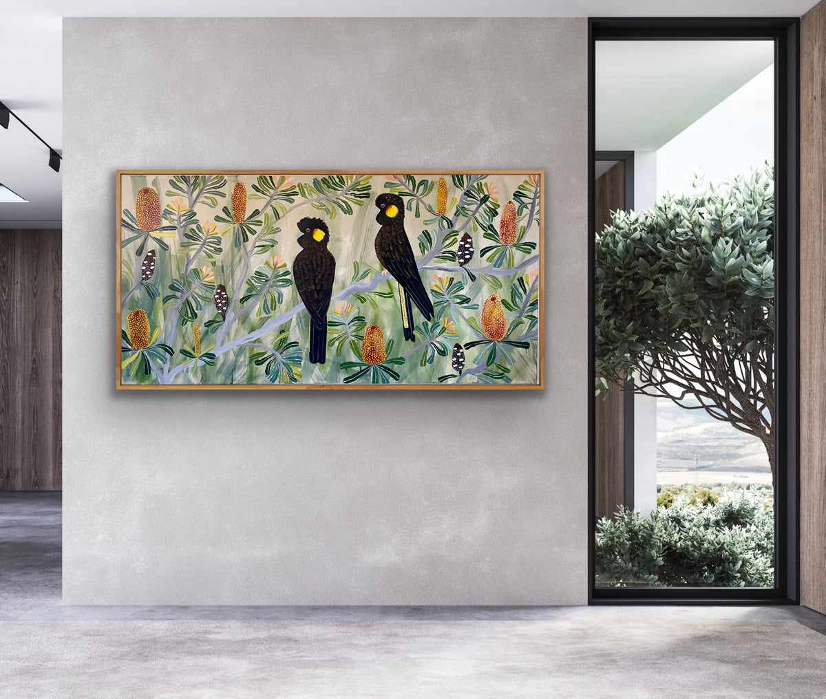 Black Cockatoos in Autumn