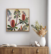 Zebra Finch & Banksia