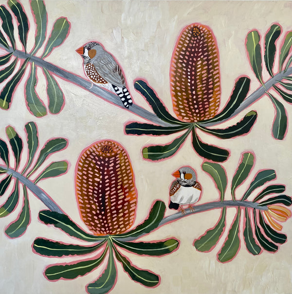Zebra Finch & Banksia #2