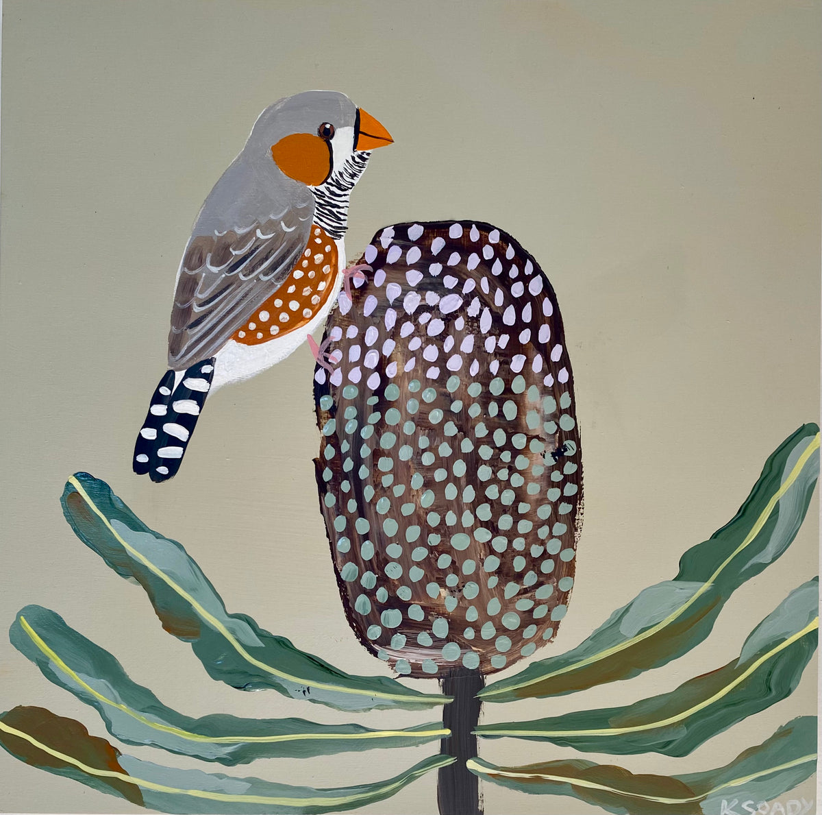 Zebra Finch & Banksia #3