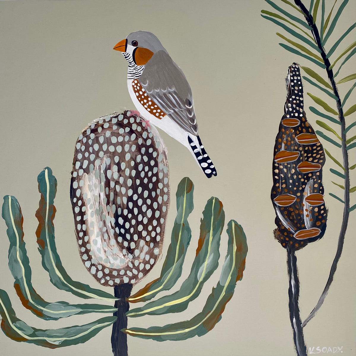 Zebra Finch & Banksia #4