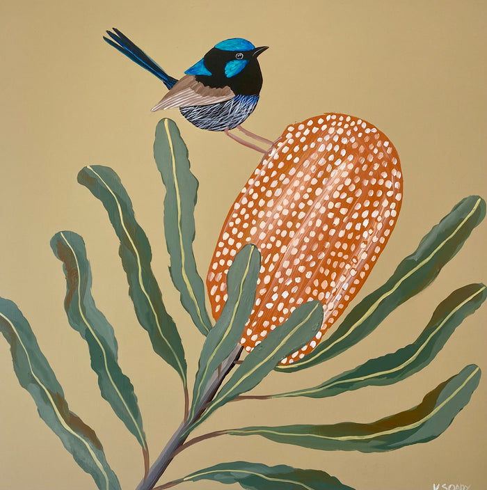 Fairy wren & Banksia #9