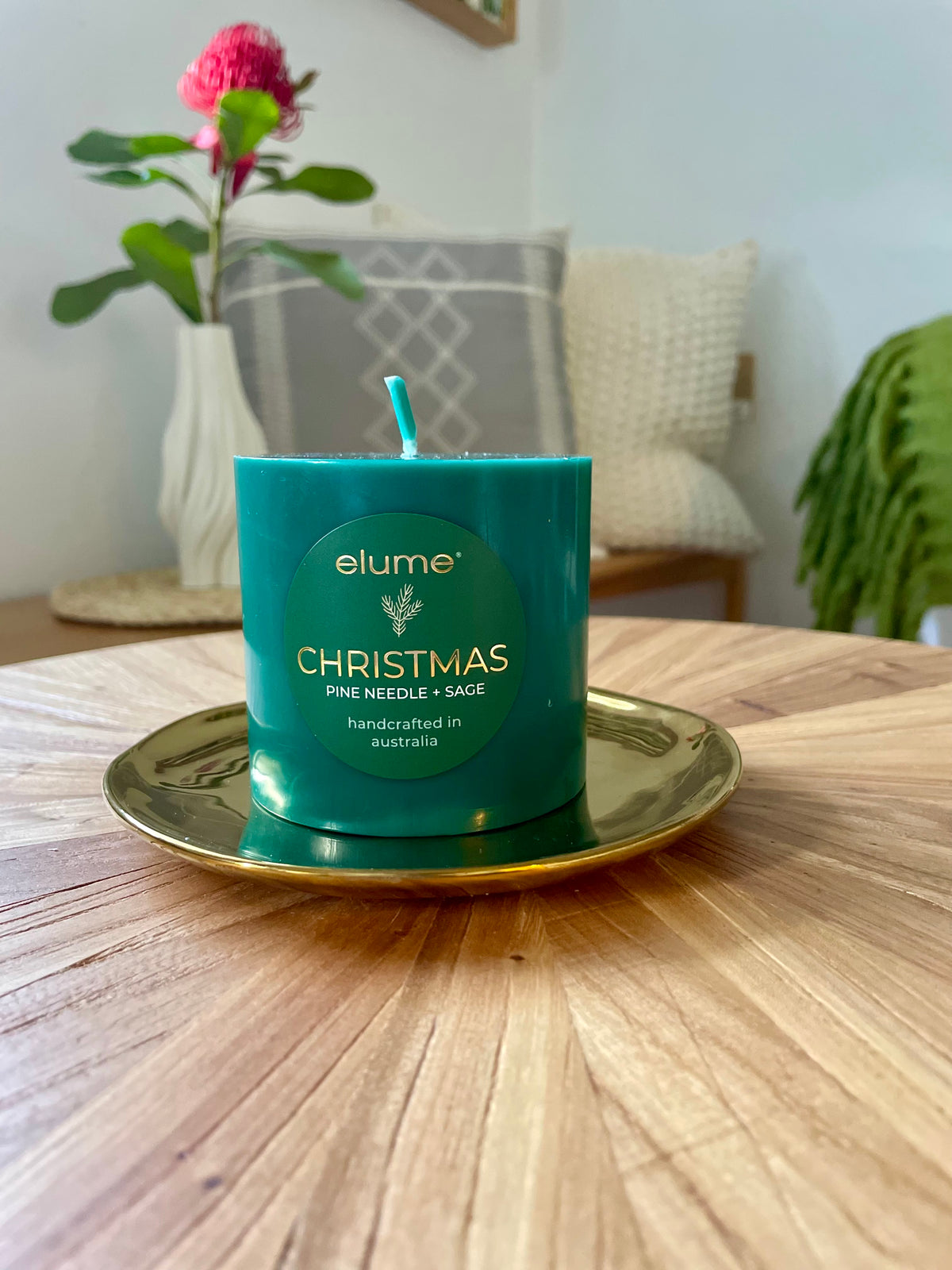 Christmas Pine Needle and Sage Pillars