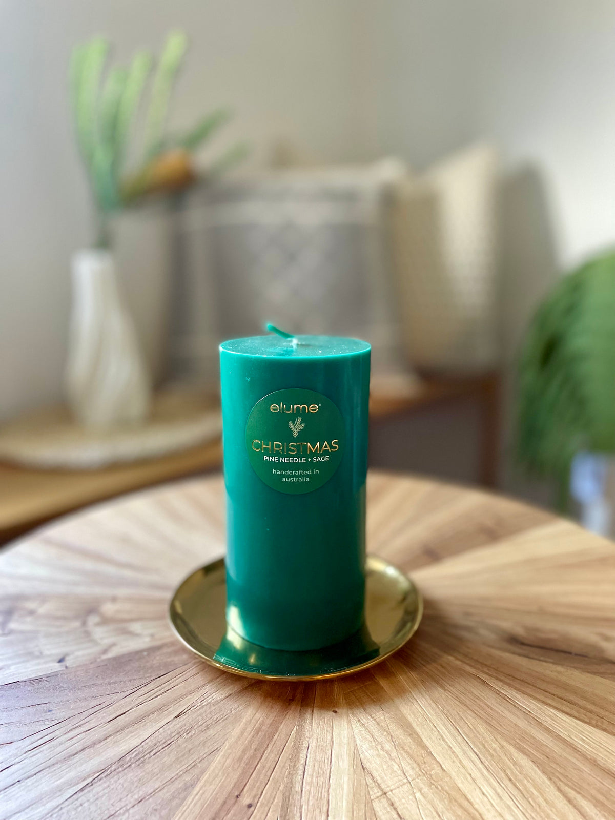 Christmas Pine Needle and Sage Pillars