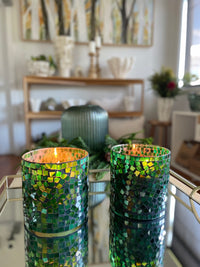 Mosaic Green Votive
