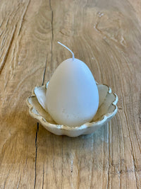 Textured Egg Candle Ivory