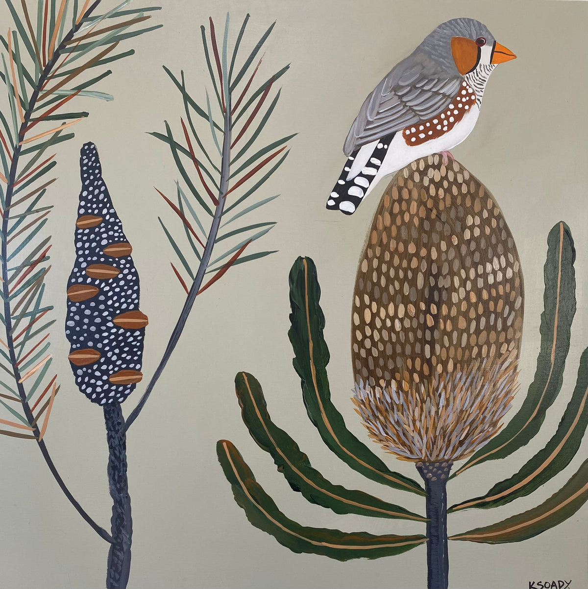 Zebra Finch & Banksia #6