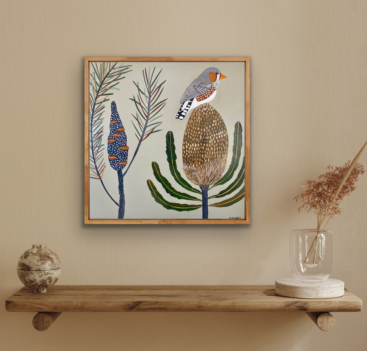 Zebra Finch & Banksia #6