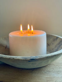 Bleached Wood Bowl with Handle