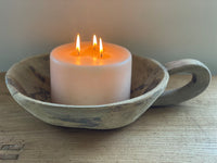 Bleached Wood Bowl with Handle