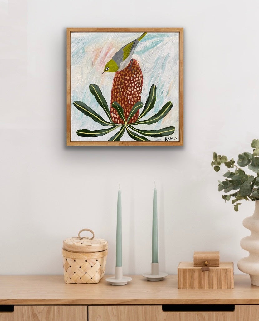 Silver Eye and Banksia