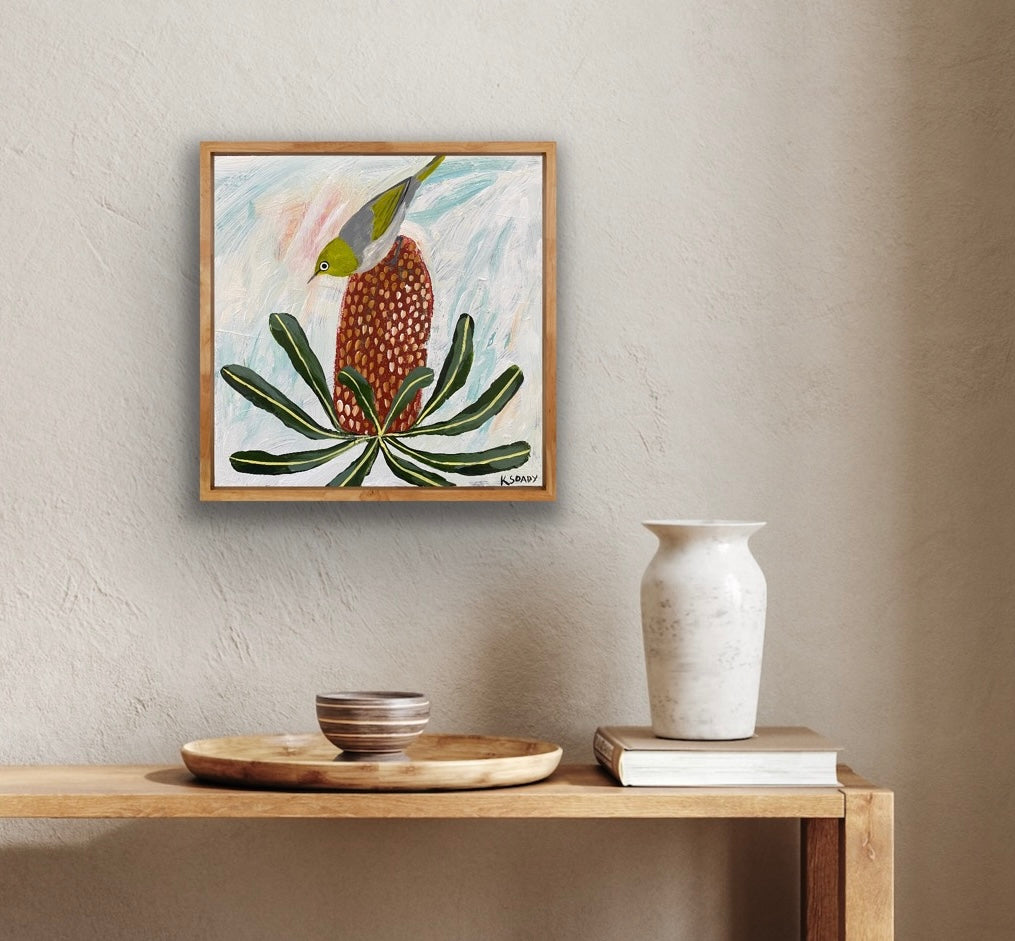 Silver Eye and Banksia