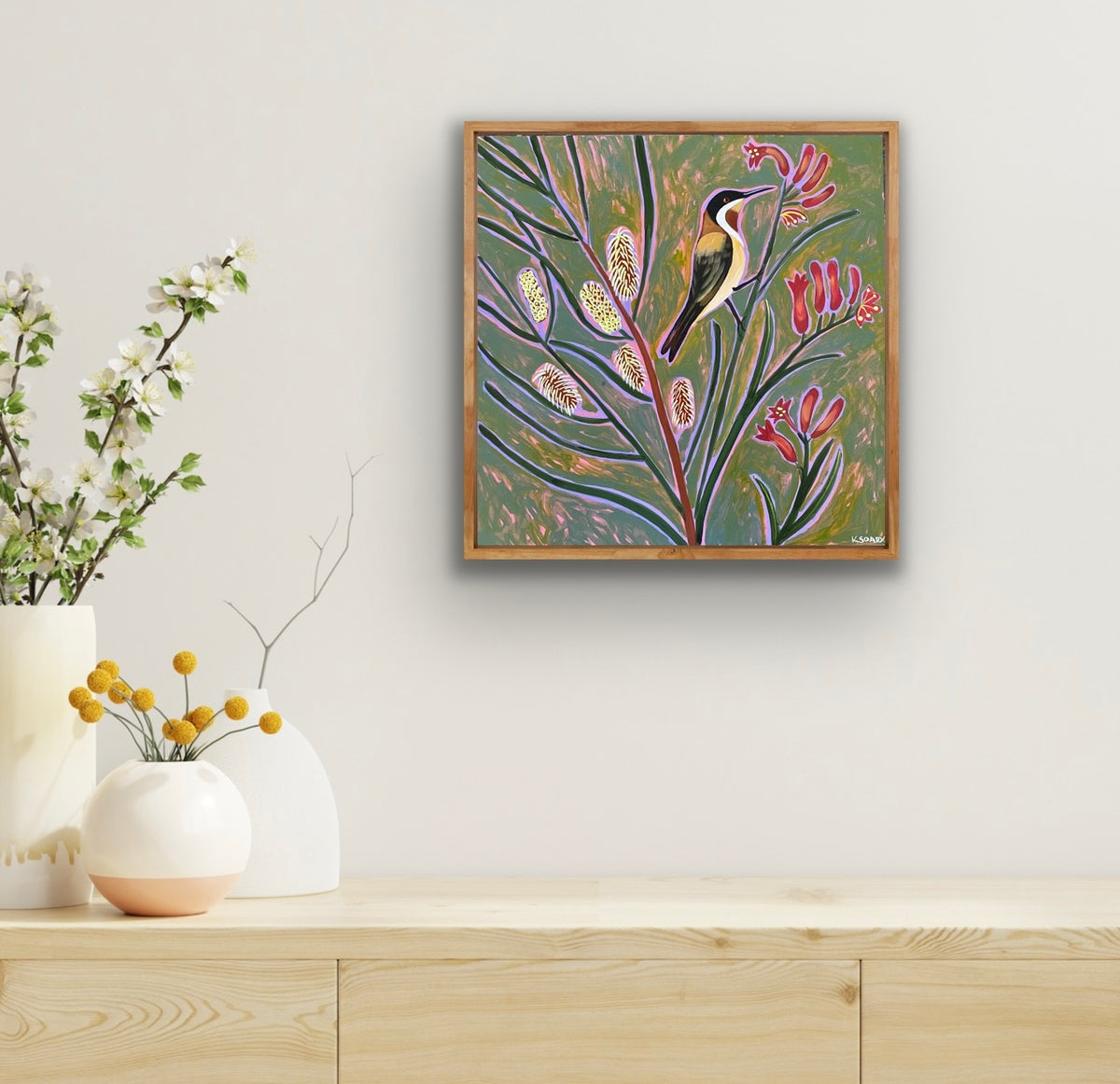 Hakea, Kangaroo Paw & Honeyeater