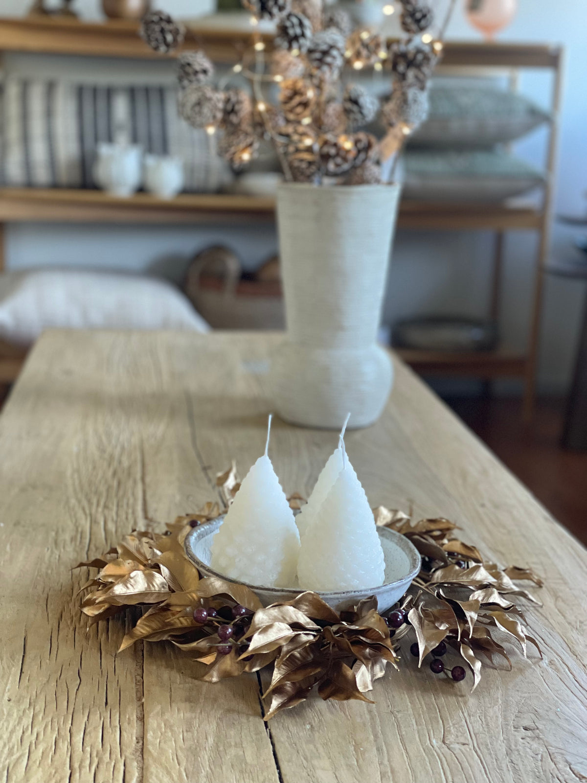 Christmas Pinecone Candles