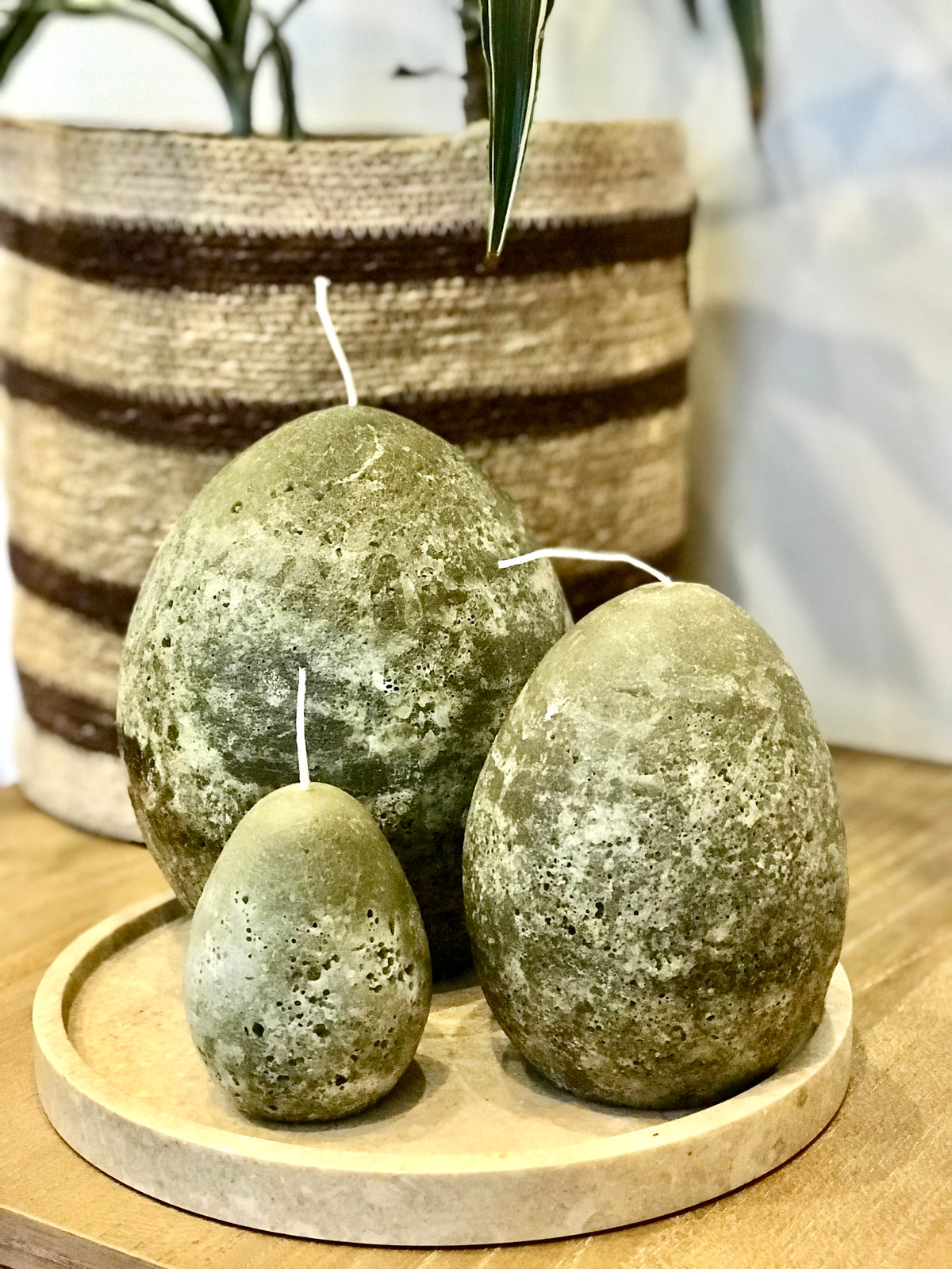 Textured Egg Candle Ombre Earth