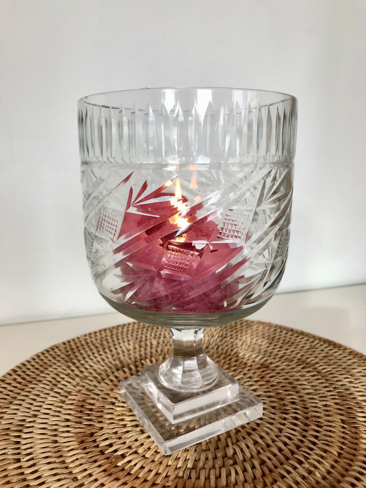 Rejale Cut Glass Hurricane