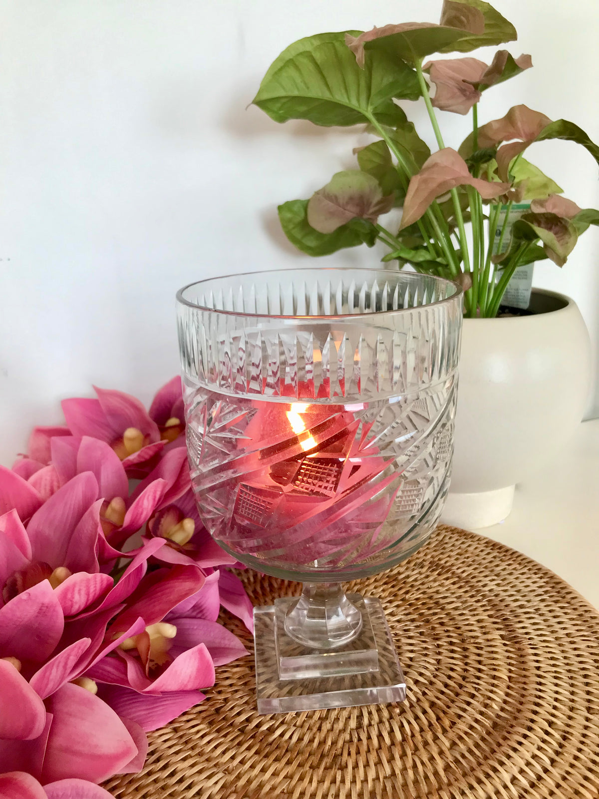 Rejale Cut Glass Hurricane
