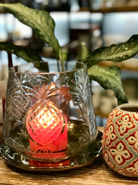 Annachi Cut Glass Hurricane