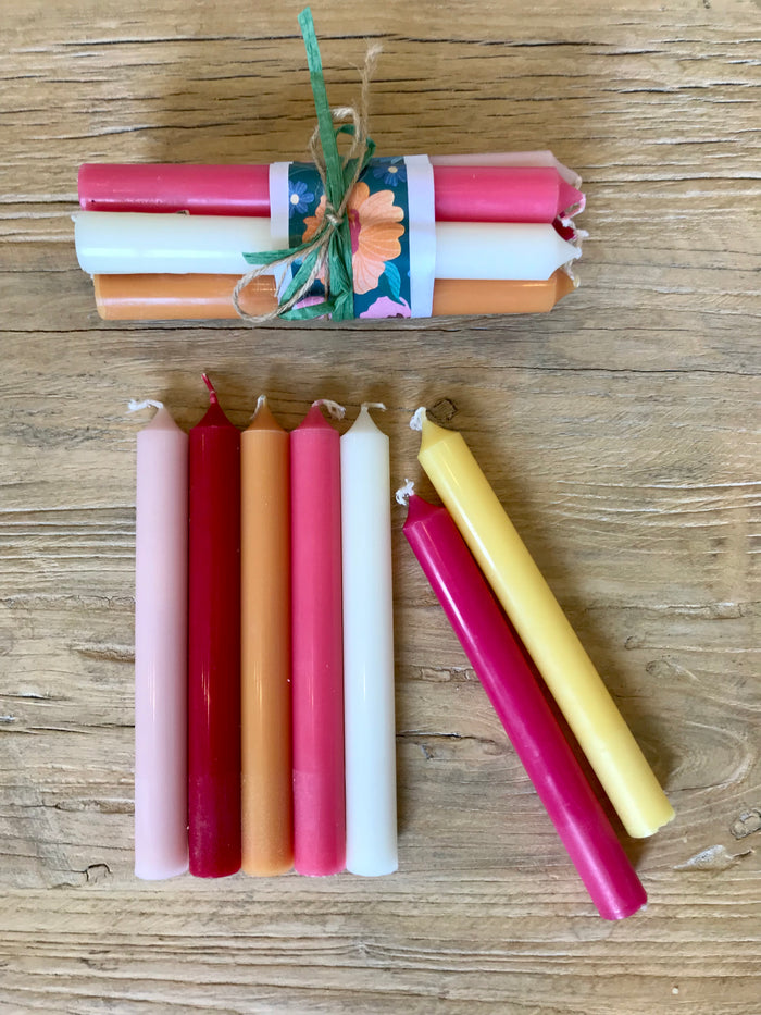 Bundle of 7 French Dinner Candles - Summer