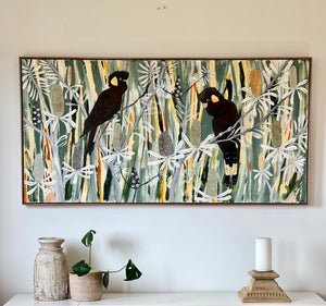 Black Cockatoos in the Bush