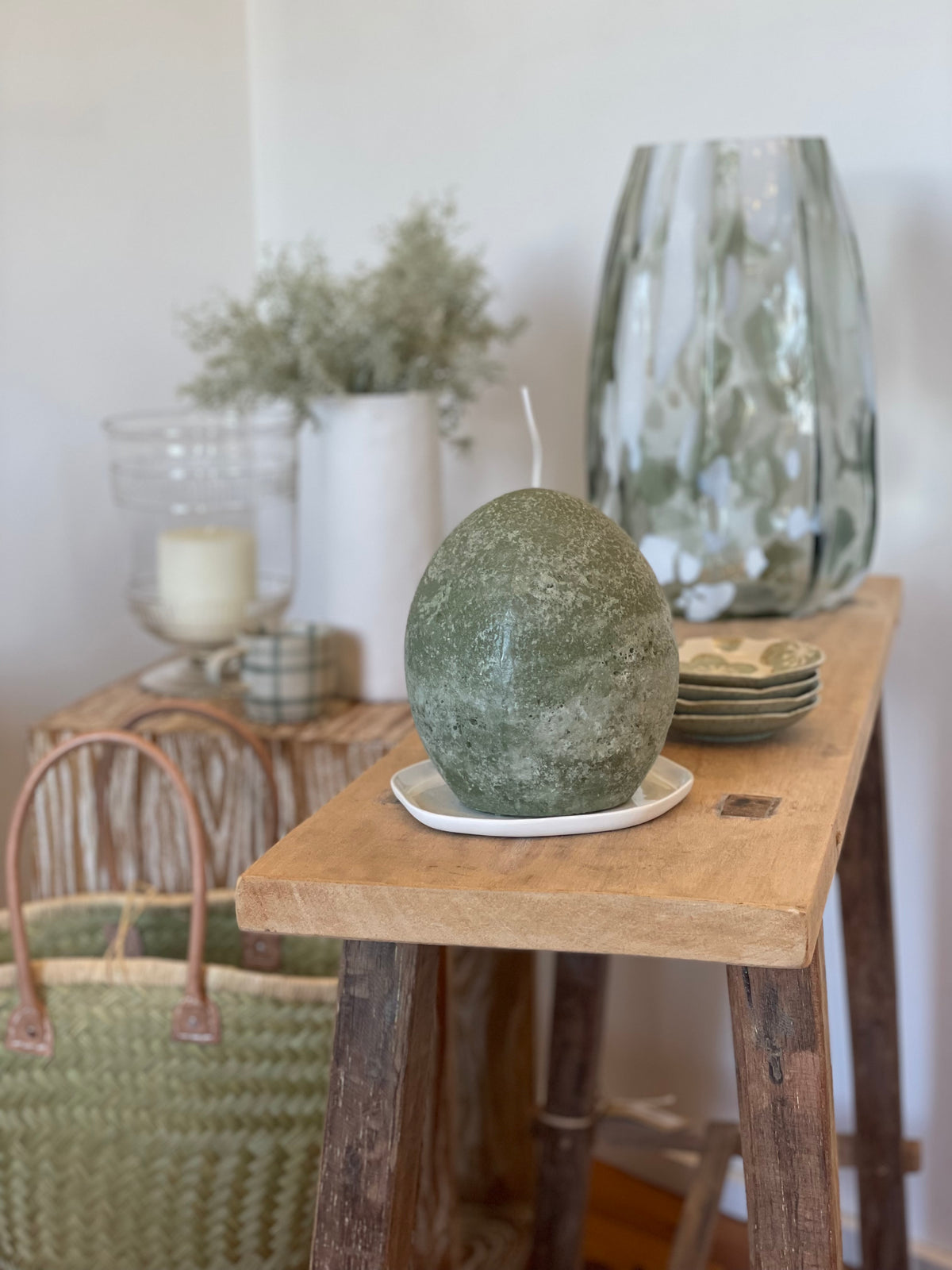 Textured Egg Candle Ombre Earth